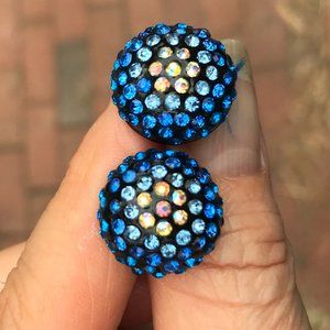 Sparkly pavé dome earrings with post back